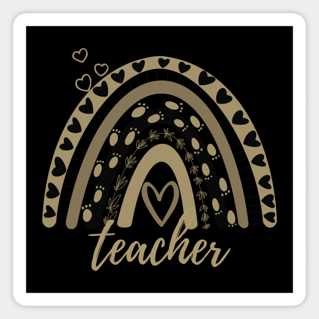 Boho Rainbow Teacher - Funny Teacher Appreciation Gift Magnet by UniqueBoutique